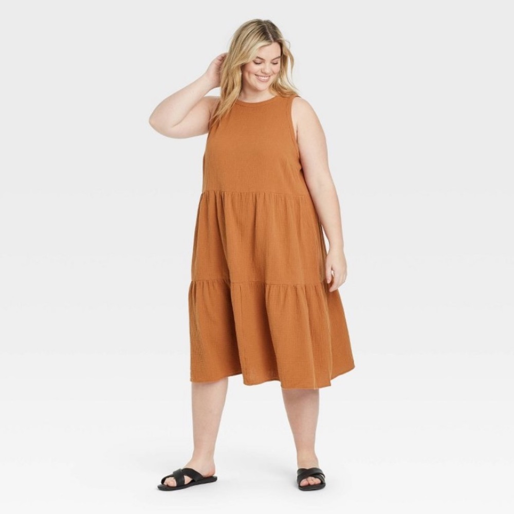 Ava & Viv Target Tan Brown Casual Dress Size 4X